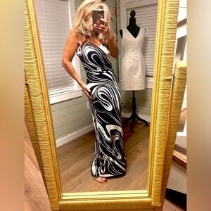 David Meister,Made in USA, Swirled Lines In Stunning Black & White, EUC, Size XS